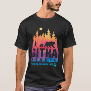Tie Dye Mor Bear och Unge Sitka Alaska T Shirt