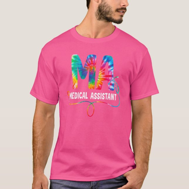 Tie Dye Morsa Medical Assistant Nurse Stethoscope  T Shirt (Framsida)
