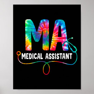 Tie Dye Morsa Medical Istant Nurse Stethoscope Mor Poster