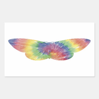 Tie Dye Moth Sticker Rektangulärt Klistermärke