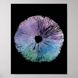 Tie Dye Mushroom Cap Spore Vild Mushrum Cottagec Poster