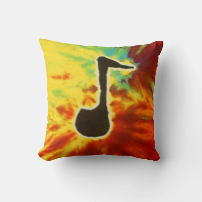Tie Dye Music Note Pillow Kudde (Framsida)