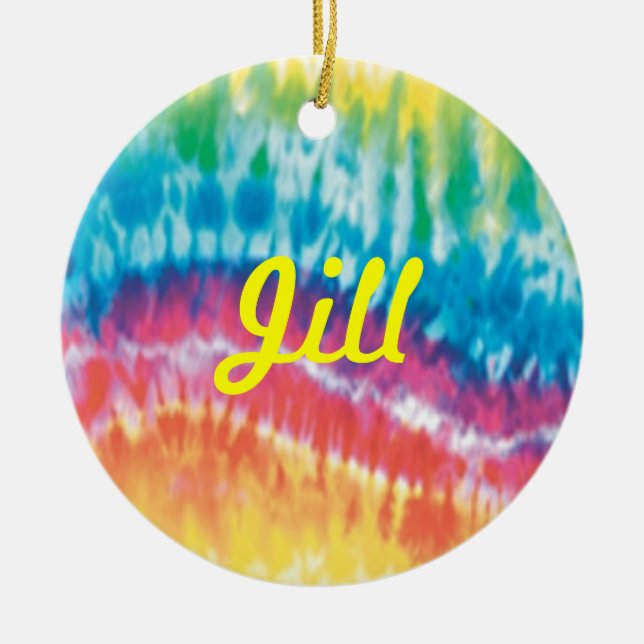 Tie Dye Namn Ornament (Framsidan)