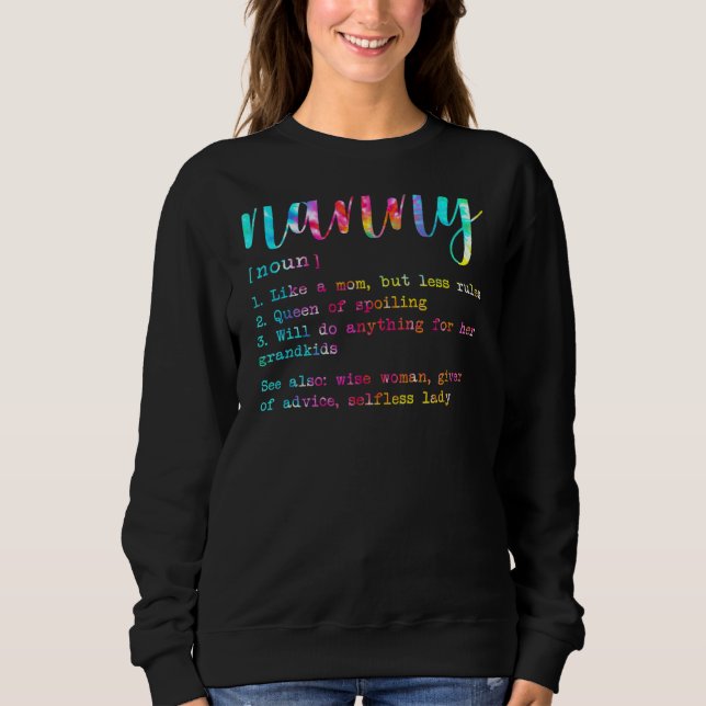 Tie Dye Nanny Definition Best Nanny Mammor D T Shirt (Framsida)