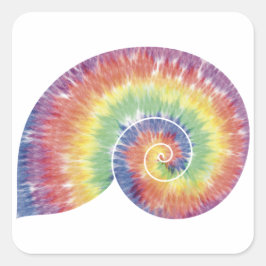 Tie Dye Nautilus Snäcka Sticker Fyrkantigt Klistermärke