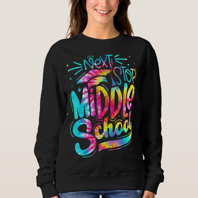 Tie Dye Next Stop Mitten School 5 Klass Graduati T Shirt (Framsida)
