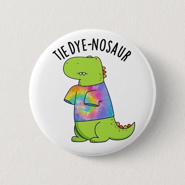 Tie-dye-nosaur Funny Dinosaur Pun Knapp (Framsida)