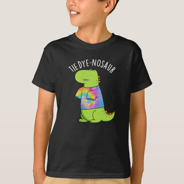 Tie-dye-nosaur Funny Dinosaur Pun Mörk BG T Shirt (Framsida)