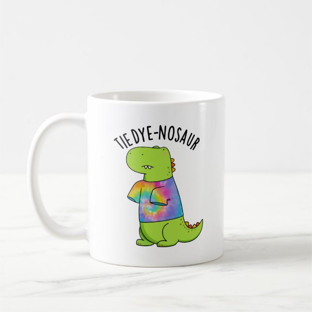 Tie-dye-nosaur Rolig Dinosaur Puns  Kaffemugg (Vänster)