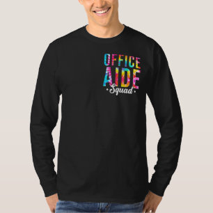 Tie Dye Office Aide Squad Pocket Office Team Admin T Shirt