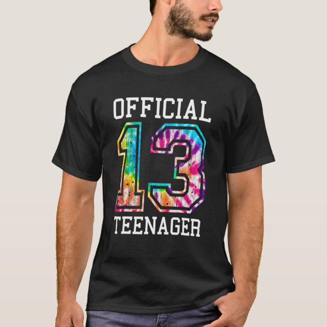 Tie Dye Officiell Teenager 13:e födelsedagen för f T Shirt (Framsida)