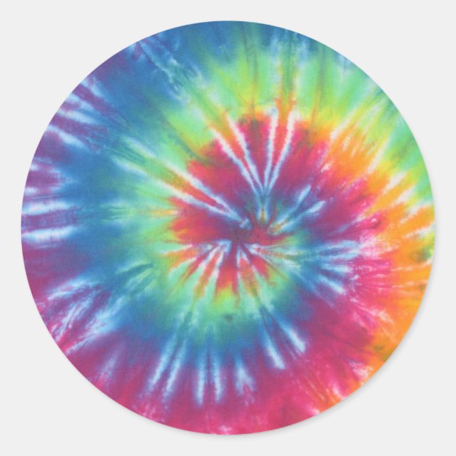 Tie Dye One Runt Klistermärke (Framsida)