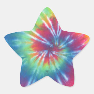 Tie Dye One Stjärnformat Klistermärke