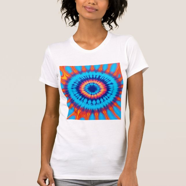Tie Dye Orange och Blue T-Shirt (Framsida)