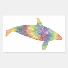 Tie Dye Orca Sticker Rektangulärt Klistermärke