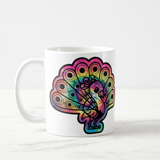 Tie Dye Påfågel Kaffemugg (Vänster)