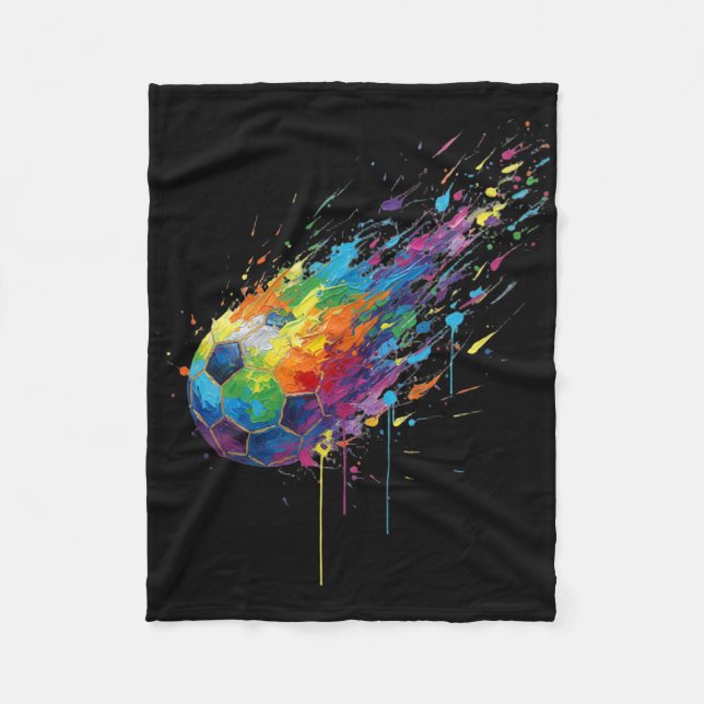 Tie-dye Paint Splats Fotboll Fotbollsspelare Fans  Fleecefilt (Framsidan)