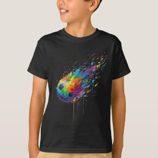 Tie-dye Paint Splats Soccer Footbyll Player Fans E T Shirt