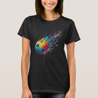 Tie-dye Paint Splats Soccer Footbyll Player Fans E T Shirt