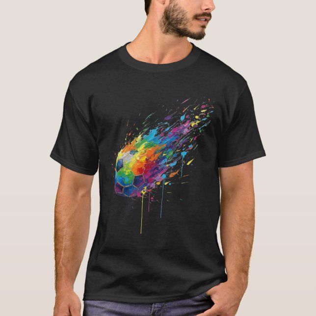 Tie-dye Paint Splats Soccer Footbyll Player Fans E T Shirt (Framsida)