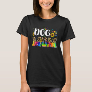 Tie Dye Päls Mamma Hund Mamma Lycklig Mor Leopard T Shirt