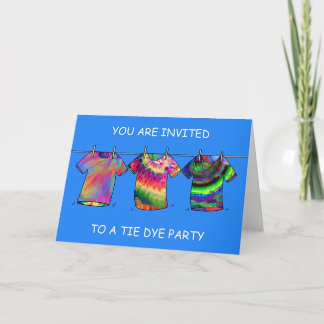 Tie Dye Party-inbjudan Kort (Framsida)