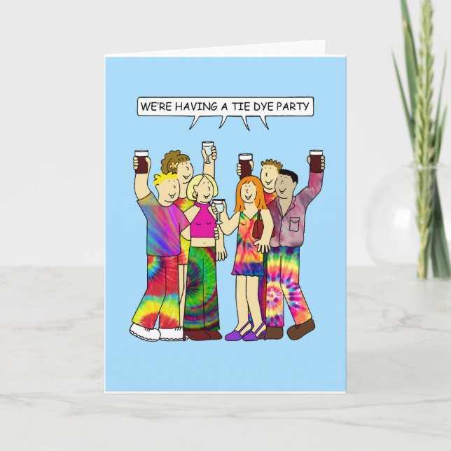 Tie Dye Party-inbjudan Kort (Framsida)