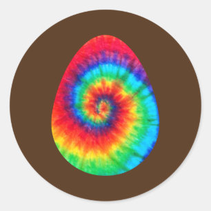 Tie Dye Påskägg Basket Bunny Glad påsk Day Runt Klistermärke