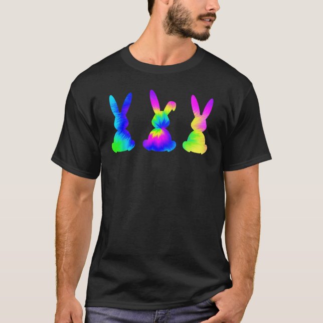 Tie Dye Påskhare Trio Bunnies Egg Hunt Cute Ra T Shirt (Framsida)