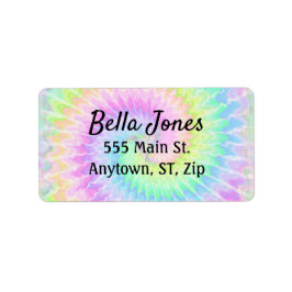 Tie Dye Pastel Address Label Adressetikett