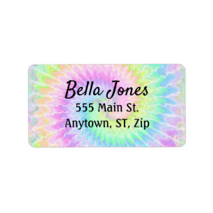 Tie Dye Pastel Address Label Adressetikett