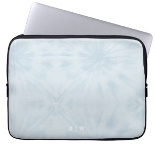 Tie Dye Pastel Blue Modern Snyggt Monogram Laptop Fodral