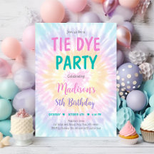 Tie Dye Pastel Hippie Peace Kärlek Birthday