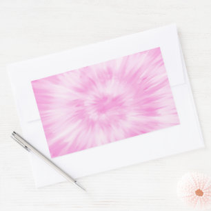 Tie Dye Pastel Spiral Rosa Tiedye Trend Rektangulärt Klistermärke