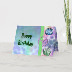 Tie Dye Peace Birthday Kort
