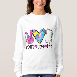Tie Dye Peace Dental Dentist Labourdagen i Kärlek T Shirt