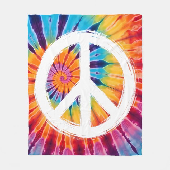 Tie-Dye Peace Fleece Blanket (Framsidan)