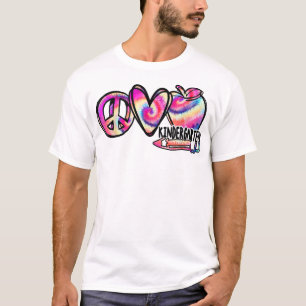 Tie dye Peace Kärlek Kindergarten Första skoldagen T Shirt