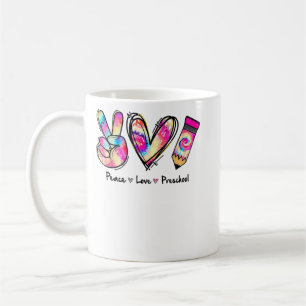 Tie Dye Peace Kärlek och Preschool Girl Boy Kids T Kaffemugg