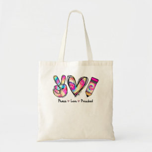 Tie Dye Peace Kärlek och Preschool Girl Boy Kids T Tygkasse