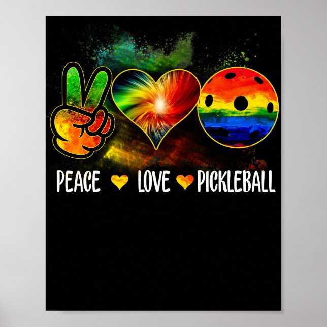 Tie Dye Peace Kärlek Pickleball Pickleball Älskare Poster (Framsidan)