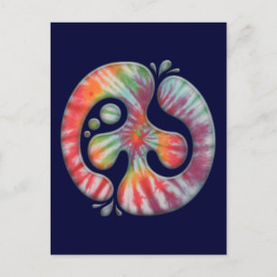 Tie-Dye Peace Spill Vykort