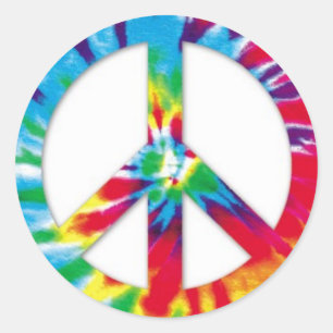 Tie-Dye Peace Stickers Runt Klistermärke