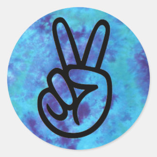 Tie-Dye Peace Stickers Runt Klistermärke