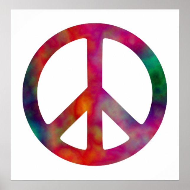 Tie Dye Peace Symbol Poster (Framsidan)