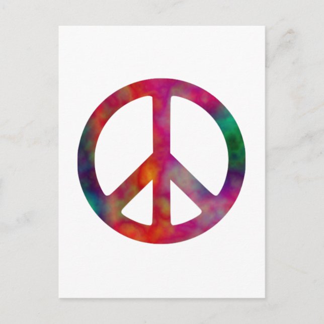 Tie Dye Peace Symbol Vykort (Framsida)