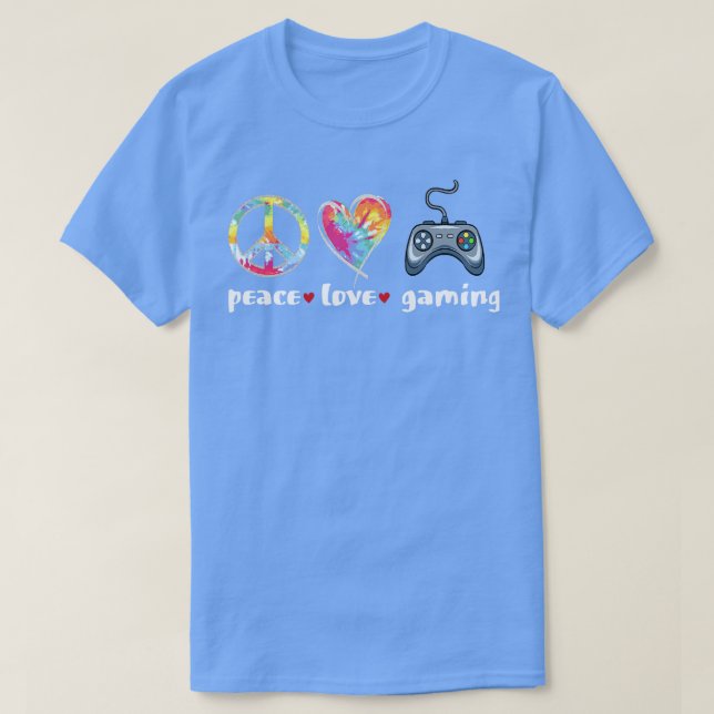 Tie dye peave kärlek-spelkontroll t shirt (Design framsida)