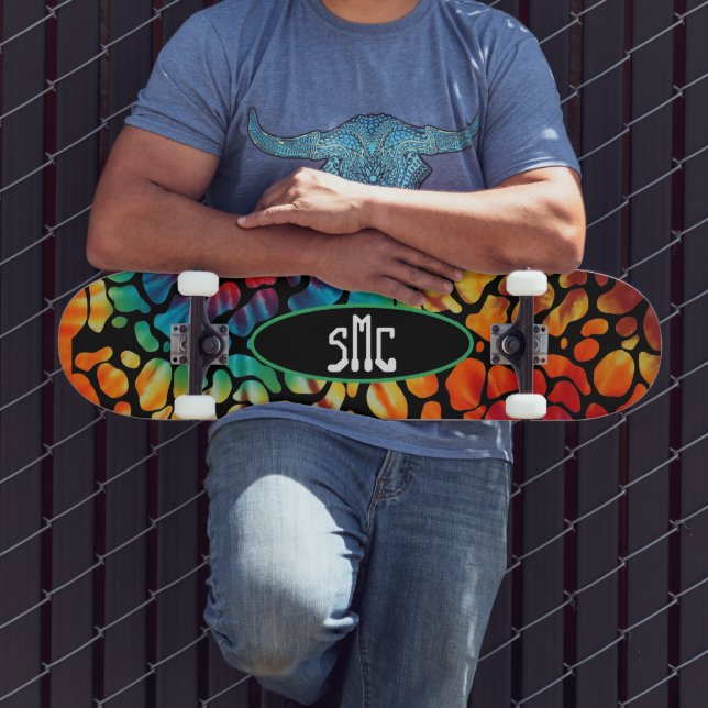 Tie Dye Pebble Monogram Skateboard (Utomhus 3)