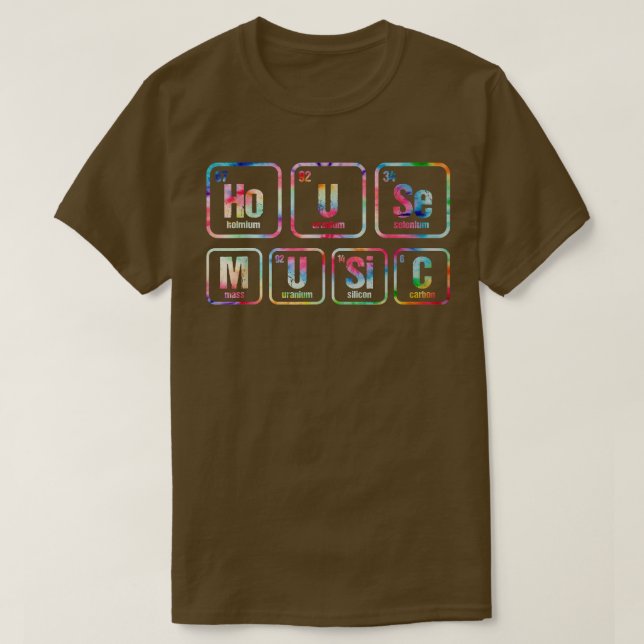 Tie Dye Periodic Bord Chemical Inslag House Mus T Shirt (Design framsida)