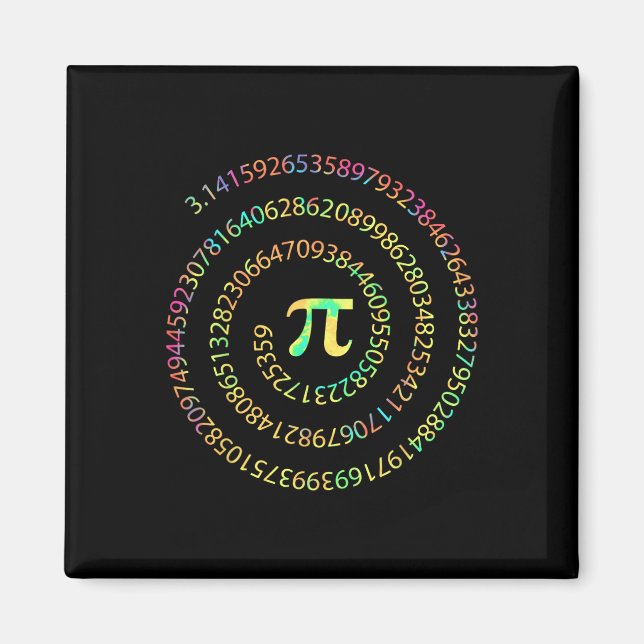 Tie Dye Pi Day 3.14 Spiral Pi Number Math Teacher Magnet (Framsidan)